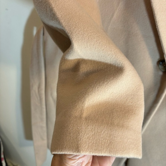 ELIZABETH and JAMES Sz L Coat Partly Lined Oversized Belted Peek Lapel Pockets - Picture 6 of 12